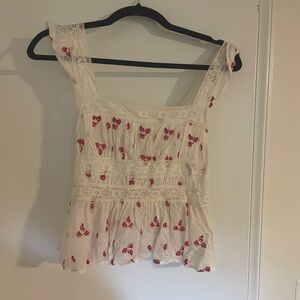 Free people embroidered cropped tank